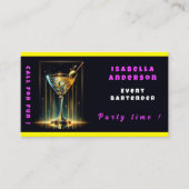 Beliebtes Neon Party Zeit Personalisiert Beruflich Visitenkarte (Vorderseite)