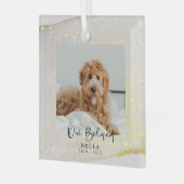 Beliebtes Pet Loss Memorial Keepake Glass Ornament (Vorderseite links)