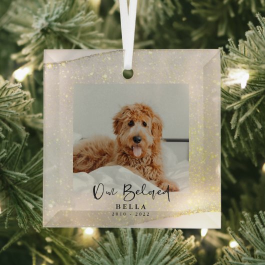 Beliebtes Pet Loss Memorial Keepake Glass Ornament (Insitu)