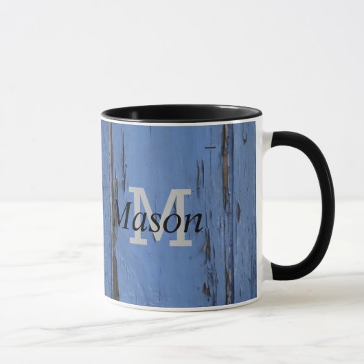 Beliebtes rustikales Holz Mantel Custom Blue Tasse (Rechts)