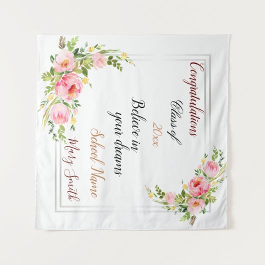 Beliebtes Silber für Blumen Wandteppich (Vorderseite (Horizontal))