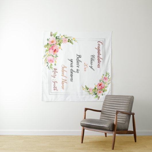 Beliebtes Silber für Blumen Wandteppich (Beispiel (Horizontal))