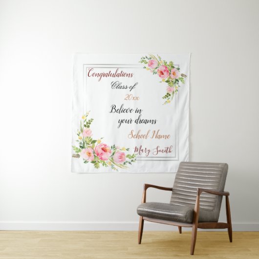 Beliebtes Silber für Blumen Wandteppich (Beispiel)