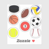 Beliebtes Sportballpaket Aufkleber (Blatt)