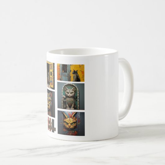 Beliebtes Wall Cats Art Design Kaffeetasse (VorderseiteRechts)