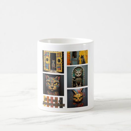 Beliebtes Wall Cats Art Design Kaffeetasse (Mittel)