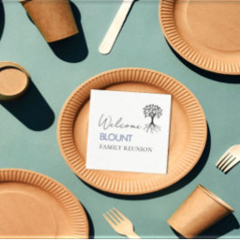 Beliebtes Wiedersehen-Party für Familienbaumfamili Serviette