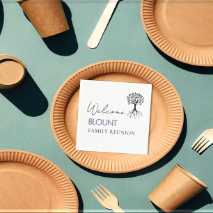 Beliebtes Wiedersehen-Party für Familienbaumfamili Serviette