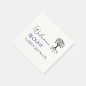 Beliebtes Wiedersehen-Party für Familienbaumfamili Serviette (Ecke)