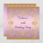 Beliebteste elegante Rosa Gold Einladung (Vorne/Hinten)