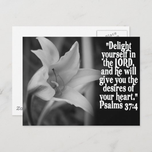 BELIEBTESTES BIBLE SCRIPTURE PSALM 37:4 POSTKARTE (Vorne/Hinten)