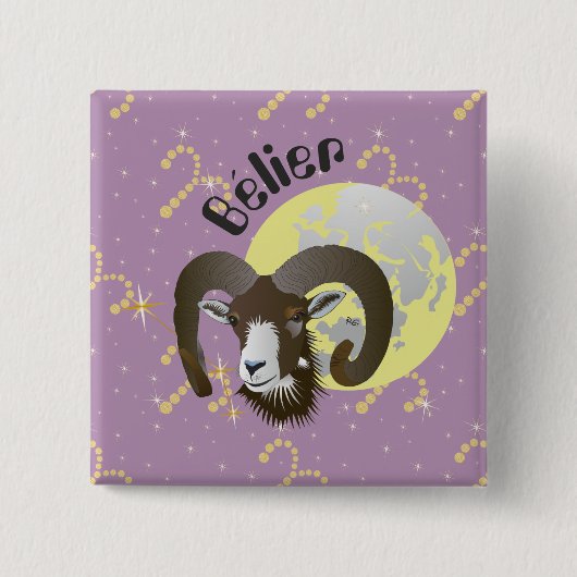 Bélier 21 Mars 20 avril Boutons - Abzeichen Button (Vorderseite)