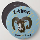 Bélier 21 Mars 20 avril Boutons - Abzeichen Button (Vorne & Hinten)