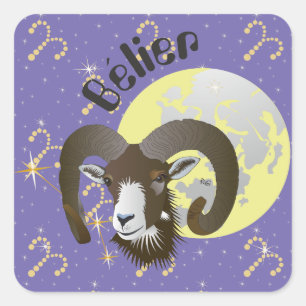 Bélier 21 mars au 20 avril Autocollants Quadratischer Aufkleber