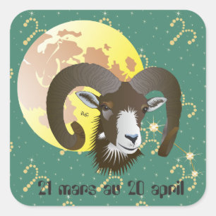 Bélier 21 mars au 20 avril Autocollants Quadratischer Aufkleber