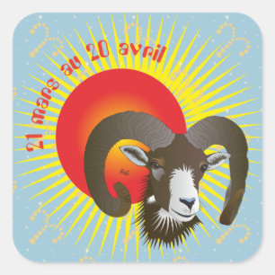 Bélier 21 mars au 20 avril Autocollants Quadratischer Aufkleber