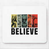 Believe Bigfoot Alien Loch Ness Monster Funny Retr Mousepad (Vorne)