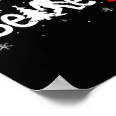 Believe Bigfoot Sasquatch Reindeer Santa Hat Merry Poster (Ecke)