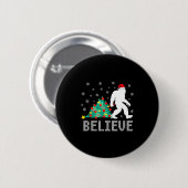 Believe Bigfoot Sasquatch Santa Reindeer Christmas Button (Vorne & Hinten)