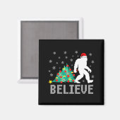 Believe Bigfoot Sasquatch Santa Reindeer Christmas Magnet (Vorderseite/Rückseite)