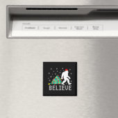 Believe Bigfoot Sasquatch Santa Reindeer Christmas Magnet (In Situ (Geschirrspüler))