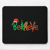 Believe Bigfoot Sasquatch Santa Reindeer Christmas Mousepad (Vorne)