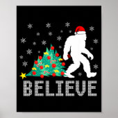 Believe Bigfoot Sasquatch Santa Reindeer Christmas Poster (Vorne)