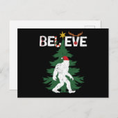 Believe Bigfoot Sasquatch Yeti Christmas Hat Postkarte (Vorne/Hinten)