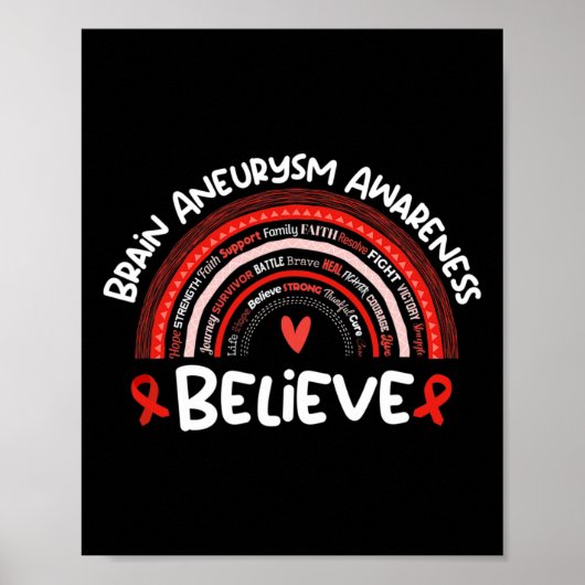 Believe Brain Aneurysm Awareness Month Brain Aneur Poster (Vorne)