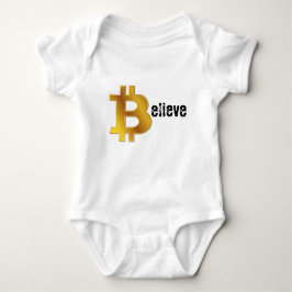 BELIEVE BTC Krypto goldenes Geschenk Bitcoin Baby Strampler