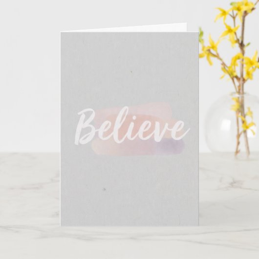 Believe calligraphic text karte (Gelbe Blume)