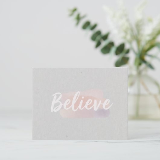 Believe calligraphic text  postkarte (Stehend Vorderseite)