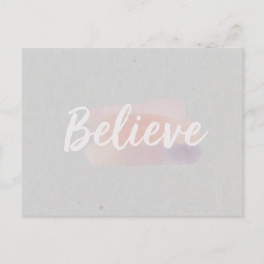 Believe calligraphic text postkarte (Vorderseite)