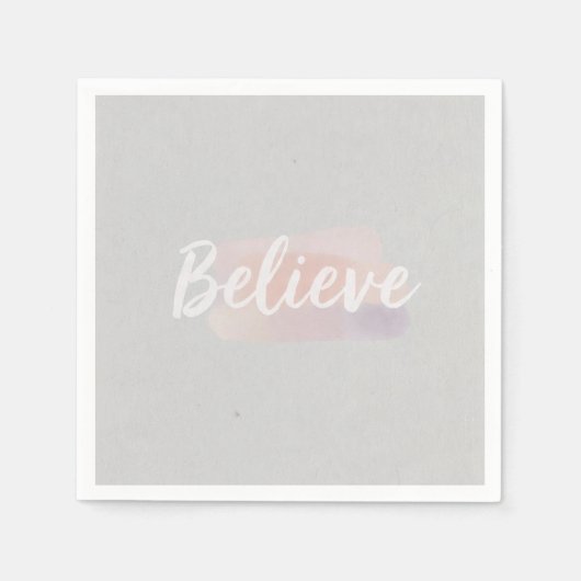 Believe calligraphic text serviette (Vorderseite)