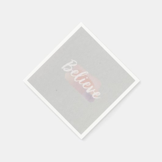 Believe calligraphic text  serviette (Ecke)