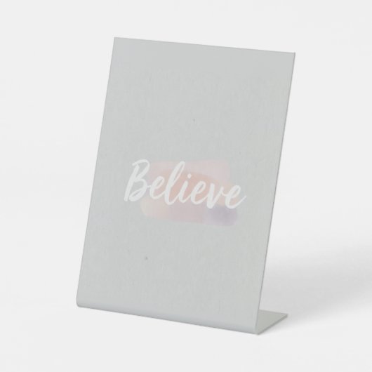 Believe calligraphic text  sockelschild (Vorderseite)