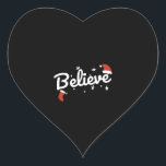 Believe Christmas Herz-Aufkleber<br><div class="desc">Believe Christmas</div>