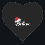 Believe Christmas Herz-Aufkleber<br><div class="desc">Believe Christmas</div>