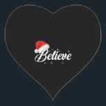 Believe Christmas Herz-Aufkleber<br><div class="desc">Believe Christmas</div>