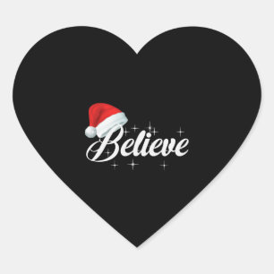Believe Christmas Herz-Aufkleber