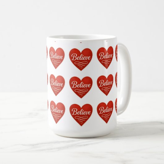 Believe Heart Kaffeetasse (VorderseiteRechts)