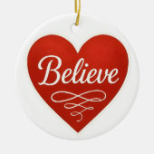 Believe Heart Keramik Ornament (Vorne)