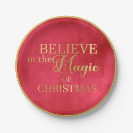 BELIEVE im Zauber des Weihnachtsgolden Pappteller