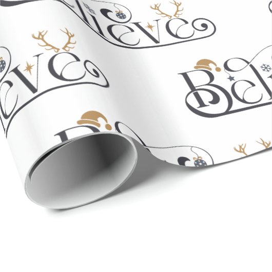Believe in Christmas  Geschenkpapier (Rolleneckpunkt)