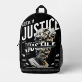 "Believe in Justice" Minimalist Wallet – Modern Ar Bedruckter Rucksack (Vorderseite)