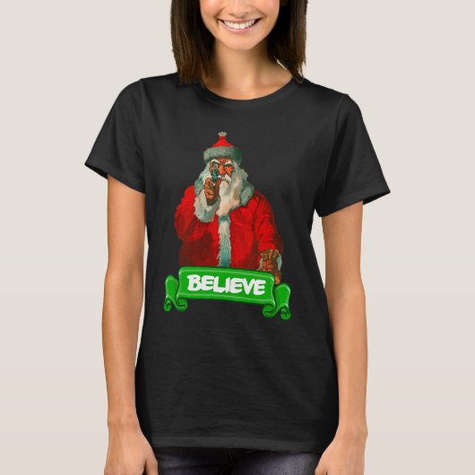 Believe In Santa Christmas T-Shirt (Vorderseite)
