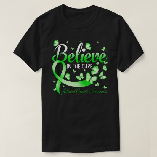 Believe In The Cure Adrenal Cancer Awareness Butte T-Shirt (Design vorne)