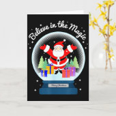 Believe In The Magic Merry Christmas Santa Snow Gl Karte (Gelbe Blume)