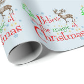 Believe In the Magic of Christmas Festive Holiday Geschenkpapier (Rolleneckpunkt)