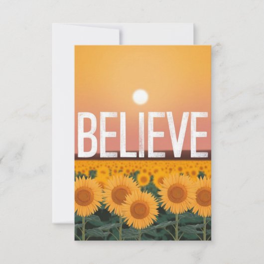 Believe in the Sunflowers card Dankeskarte (Vorderseite)